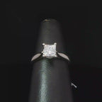 Princess Cut Diamond Solitaire Ring in Palladium
