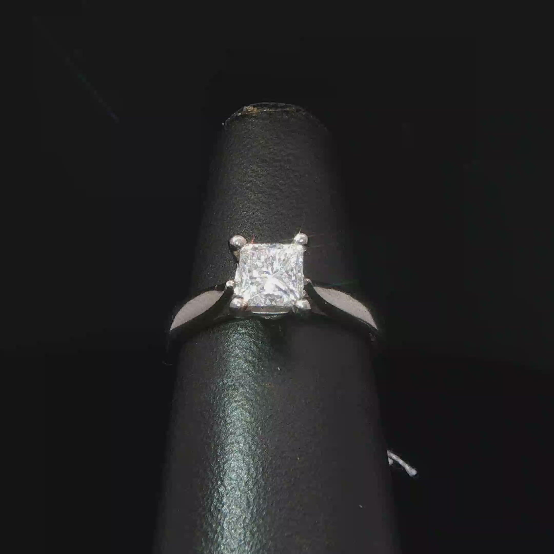Princess Cut Diamond Solitaire Ring in Palladium