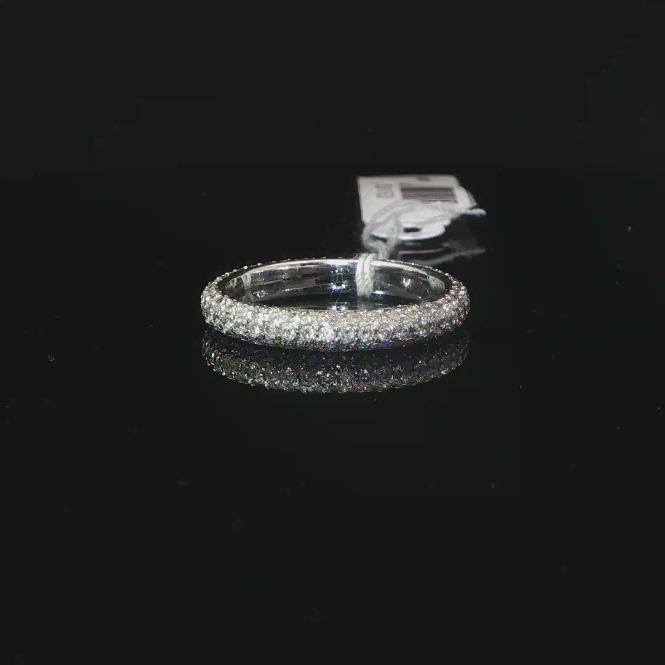 18k White Gold Pavé Diamond Domed Eternity Ring